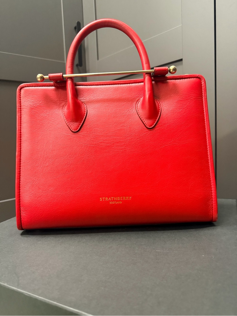 Strathberry Red Midi Tote